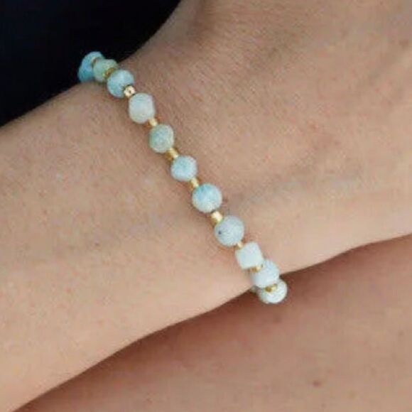 SAVVY CIE AMAZONITE HEALING BEADED STRETCH BRACELET NWT - Picture 2 of 6